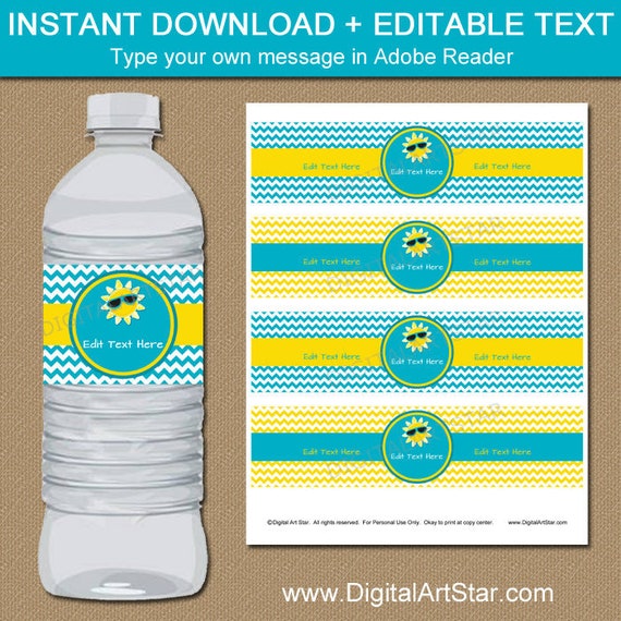 Teacher Appreciation Printable, Family Reunion Water Bottle Labels, Summer Party Decorations ...