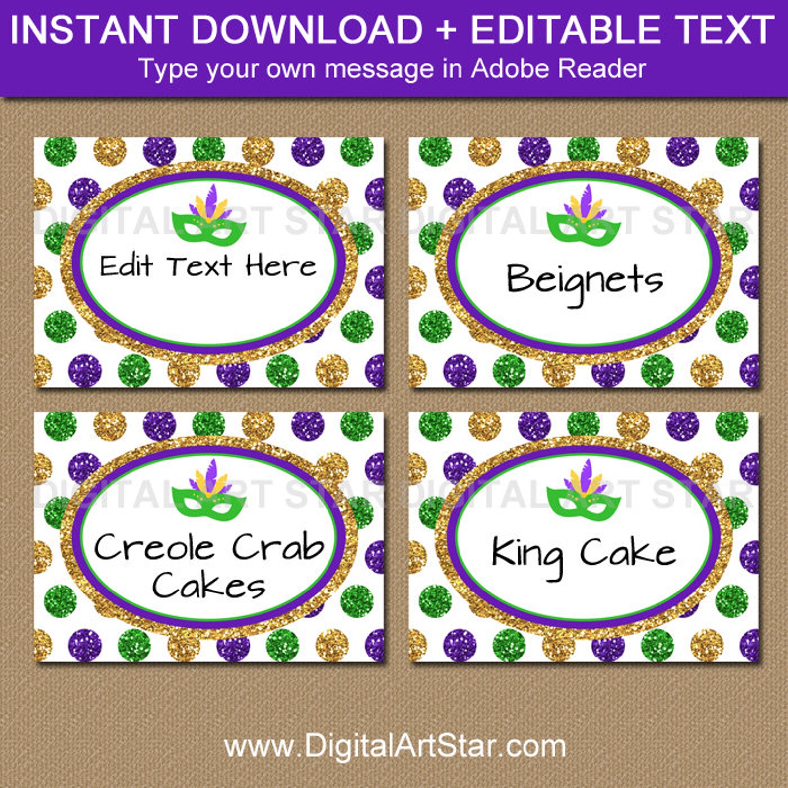 Mardi Gras Labels Mardi Gras Party Printables Mardi Gras Etsy