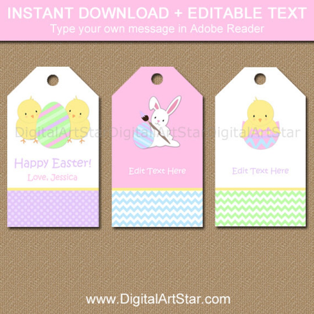 Easter Tags Easter Gift Tags Printable Easter Printable - Etsy