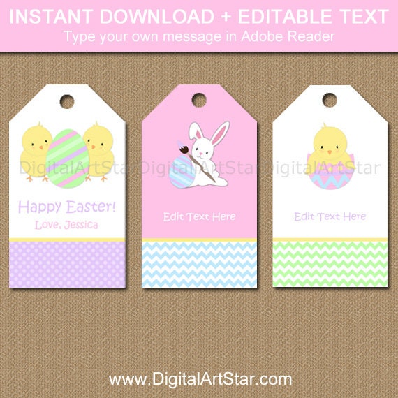 Easter Tags - Easter Gift Tags Printable - Easter Printable Tags - Easter Thank You Tags - Easter Bunny Tags - Easter Favor Tags Download Il_570xn