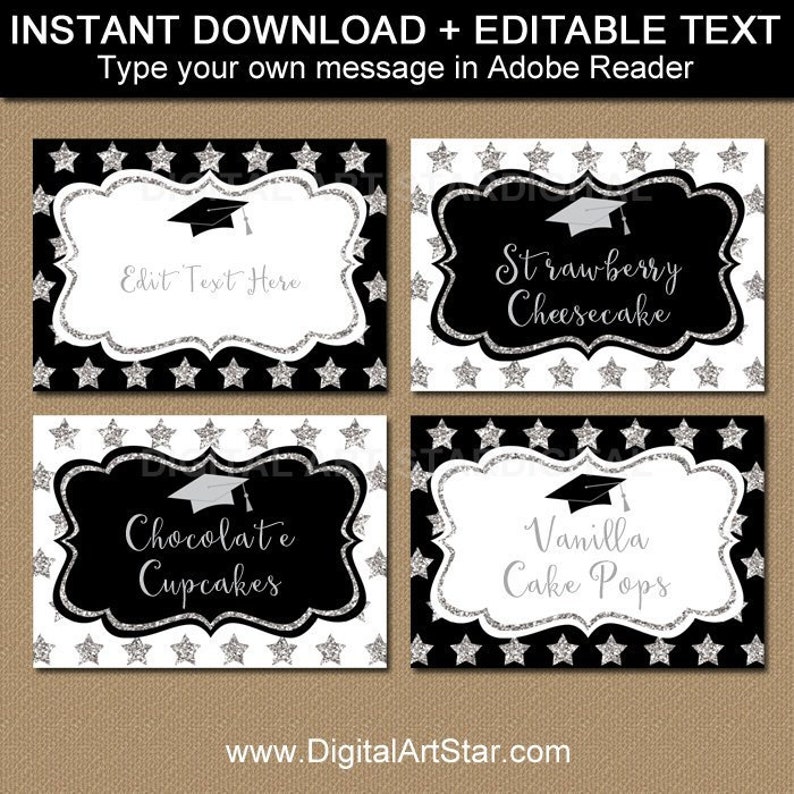 Editable Food Labels For Graduation Party Graduation Candy Buffet Labels Graduation Name Cards Place Cards Star Labels Printables G10 Labels Stickers Labels Tags Lifepharmafze Com