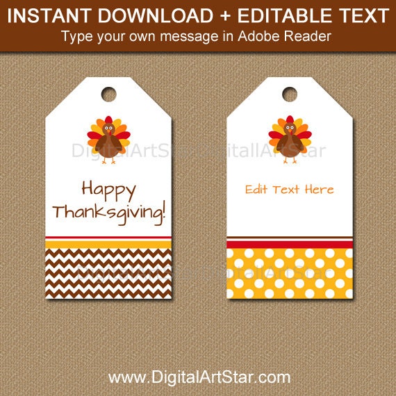 Thanksgiving Party Decorations  Printable Thank You Tags – ARRA Creative