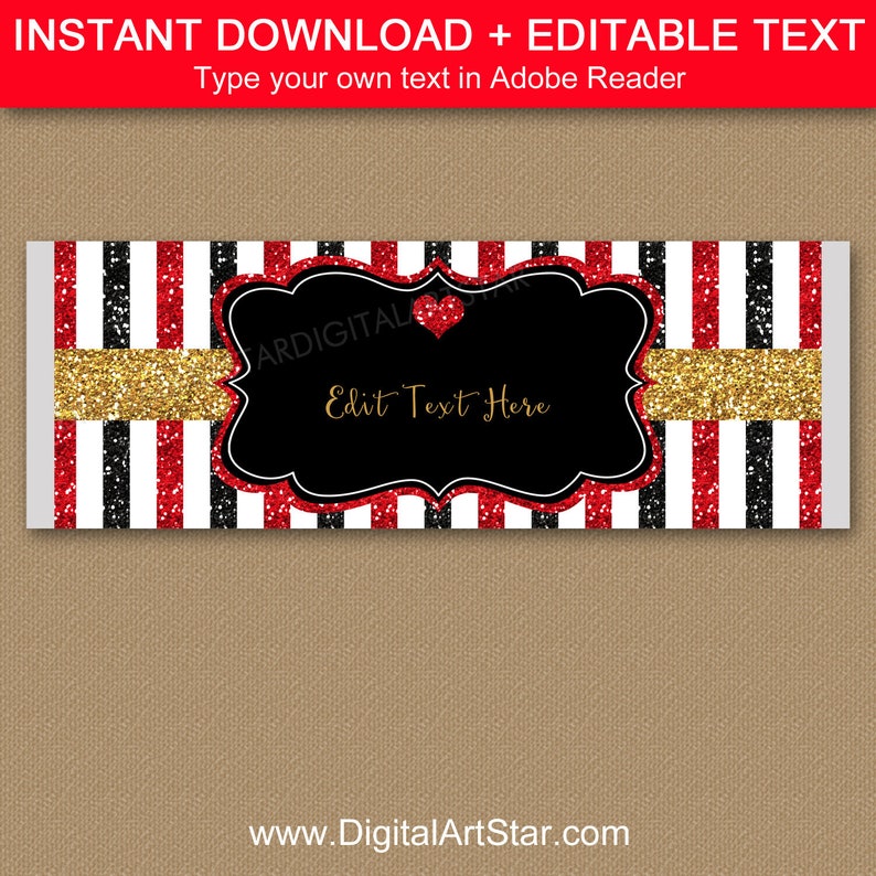 Valentine Candy Bar Wrapper Template, Wedding Candy Wrappers, Anniversary Party Favors, Chocolate Bar Wrapper, Editable Candy Bar Label B4 image 1