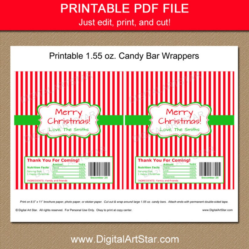 Christmas Candy Bar Wrappers, Christmas Favors for Adults, Printable Christmas Chocolate Bar Wrappers, Holiday Party Favors Adults CSV image 2