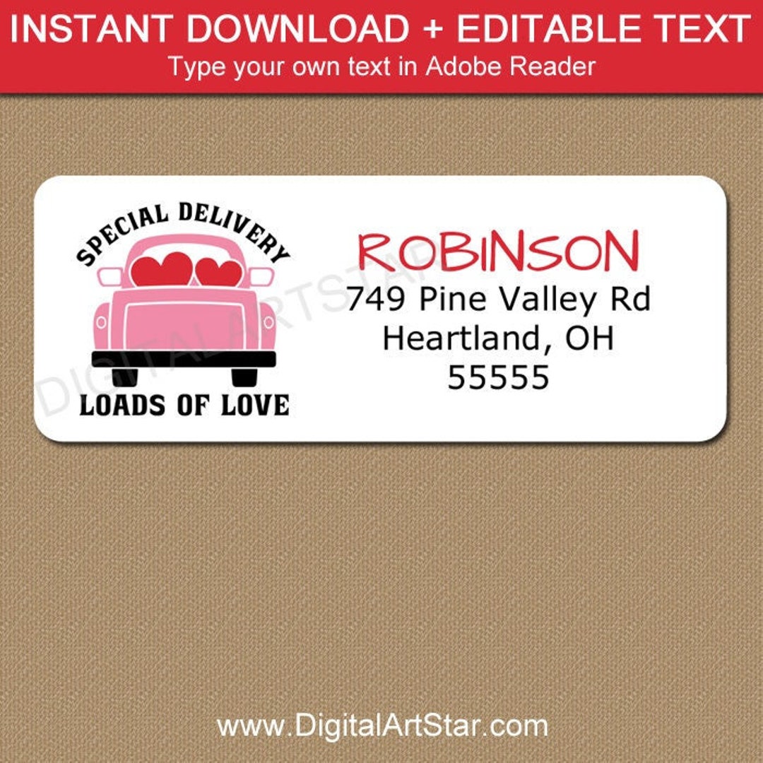 special-delivery-valentine-address-label-template-loads-of-love-valentine-truck-address-labels