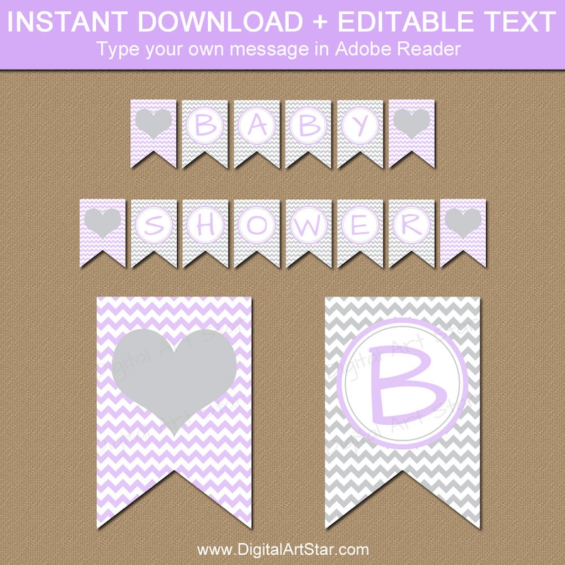 Lavender and Gray Kid Shower Banner, PRINTABLE Child Banner, Occasion Elements, EDITABLE Its a Woman Banner Template Lavender and Grey Decor BB1 graphic regarding Baby Shower Banner Printable titled Lavender and Gray Kid Shower Banner, PRINTABLE Boy or girl Banner, Occasion Components, EDITABLE Its a Lady Banner Template Lavender and Grey Decor BB1
