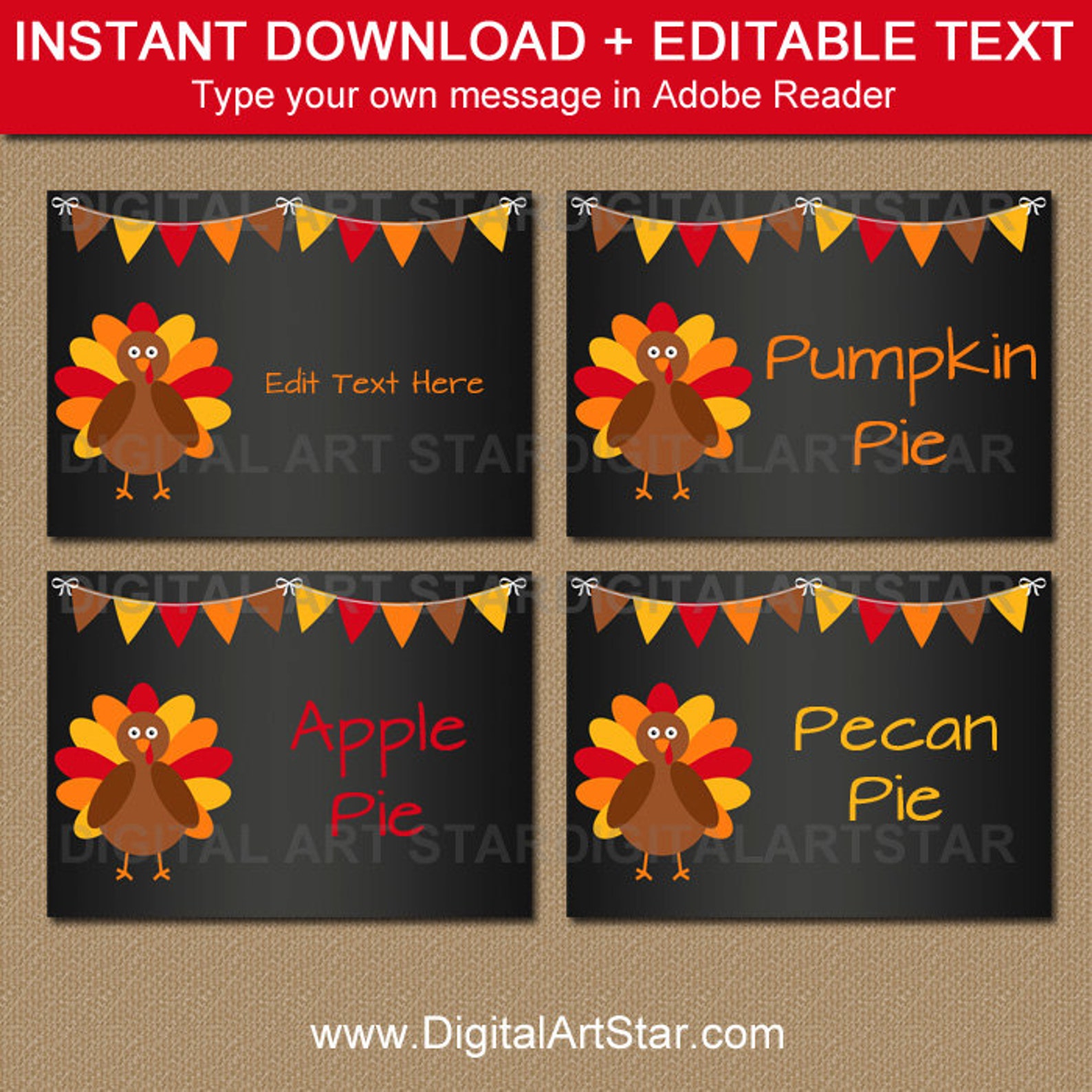 Thanksgiving Food Labels EDITABLE Thanksgiving Buffet Cards | Etsy