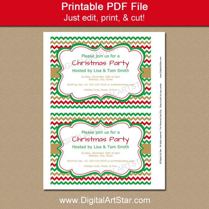 Printable Holiday Invitation Template EDITABLE Christmas - Etsy