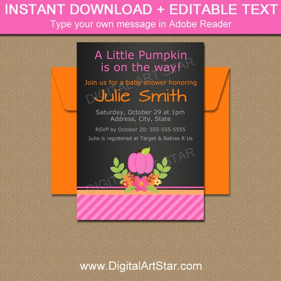 halloween baby shower invitations pink pumkpin baby shower invites chalkboard invites