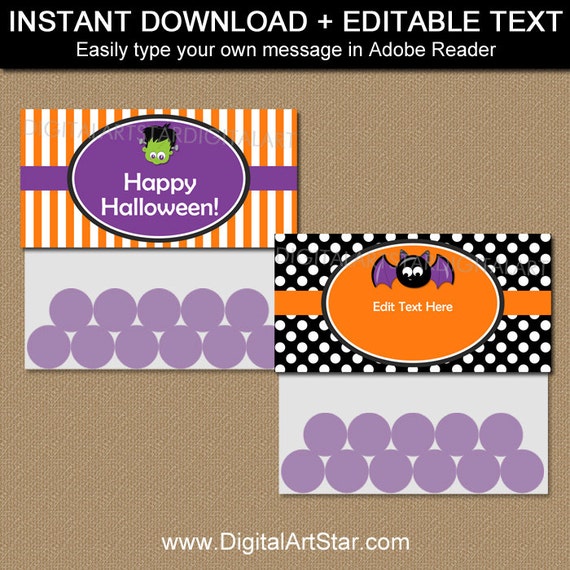 Kids Halloween Treat Bag Toppers, Cute Halloween Favors, PRINTABLE Halloween Bag Labels, Halloween Bag Toppers, Halloween Party Favors HF Il_570xn