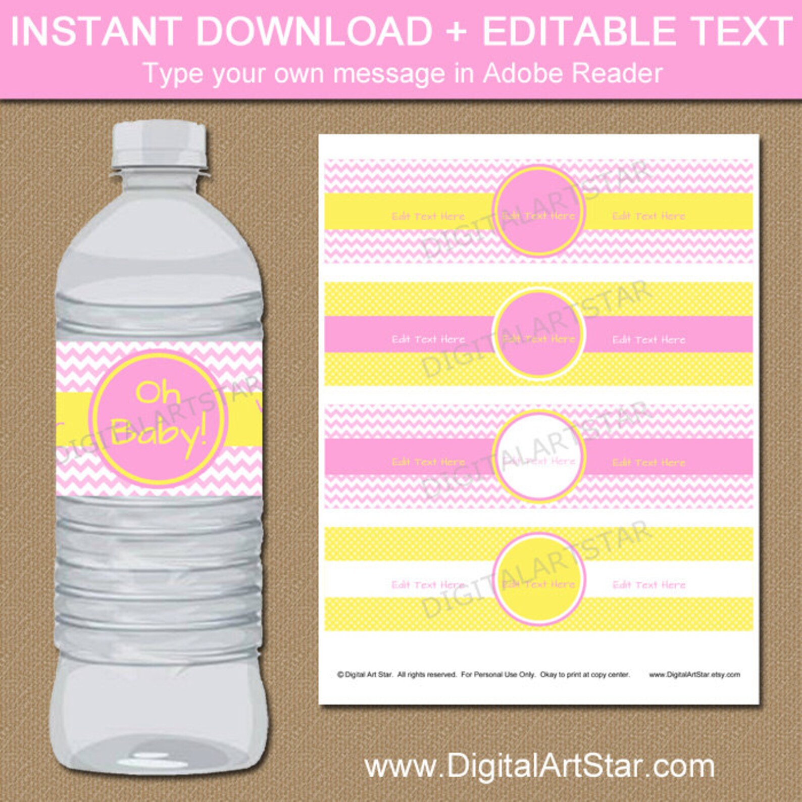 Baby Shower Bottle Labels Template