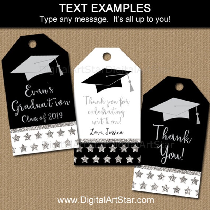 graduation thank you tags template graduation tags 2020 etsy