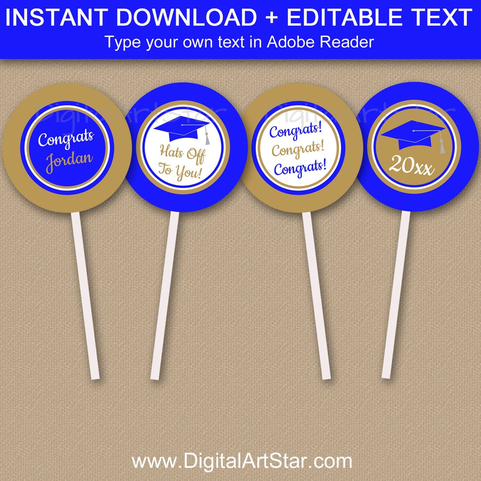 Royal Blue and Gold Graduation Party Decorations 2022 Etsy