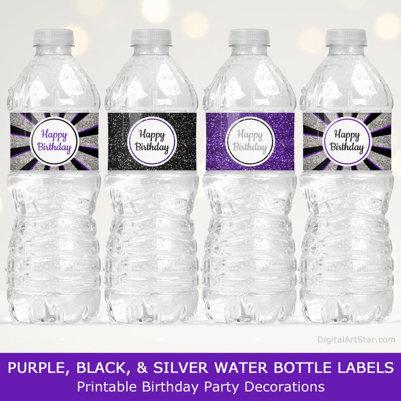 Happy Birthday Water Bottle Labels Printable Happy Birthday - Etsy