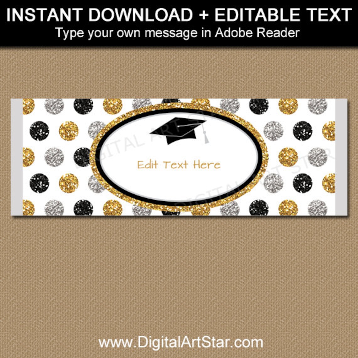 Graduation Candy Wrappers Editable Candy Bar Wrapper | Etsy