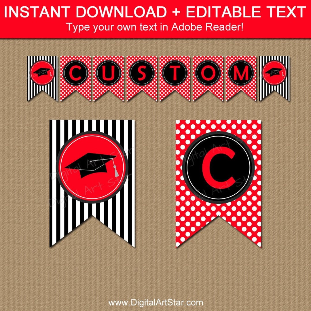 Red and Black High School Graduation Party Decorations - Etsy