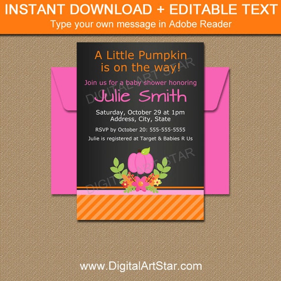 Fall Chalkboard Invitations, Chalkboard Baby Shower Invites, Pumpkin Chalkboard Invitation, PRINTABLE Pumpkin Bridal Shower Invites LP1 Il_570xn