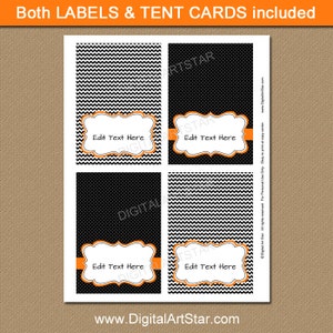 Printable Halloween Labels, EDITABLE Halloween Buffet Cards, Printable ...