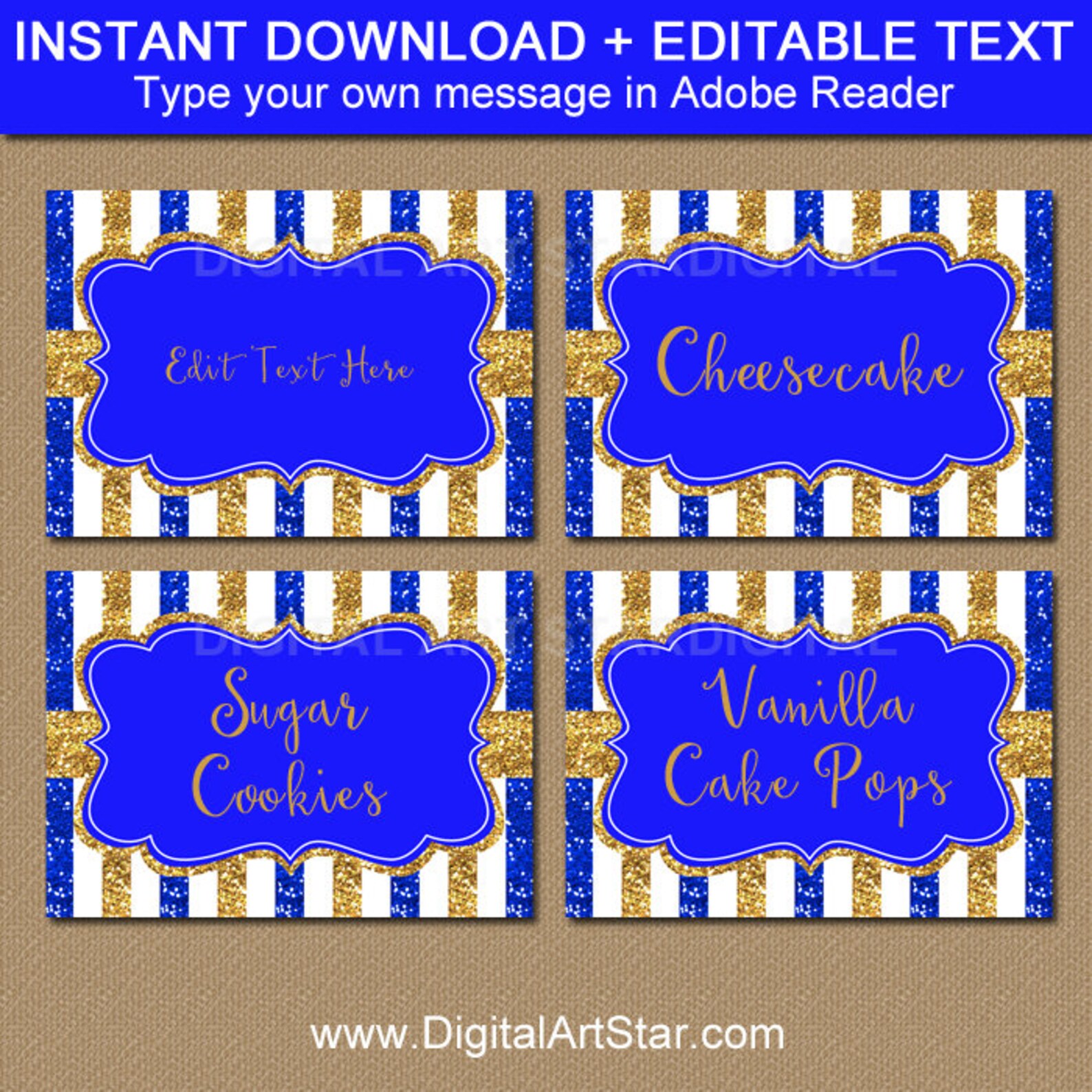 Royal Blue and Gold Printables Royal Blue and Gold Baby Etsy