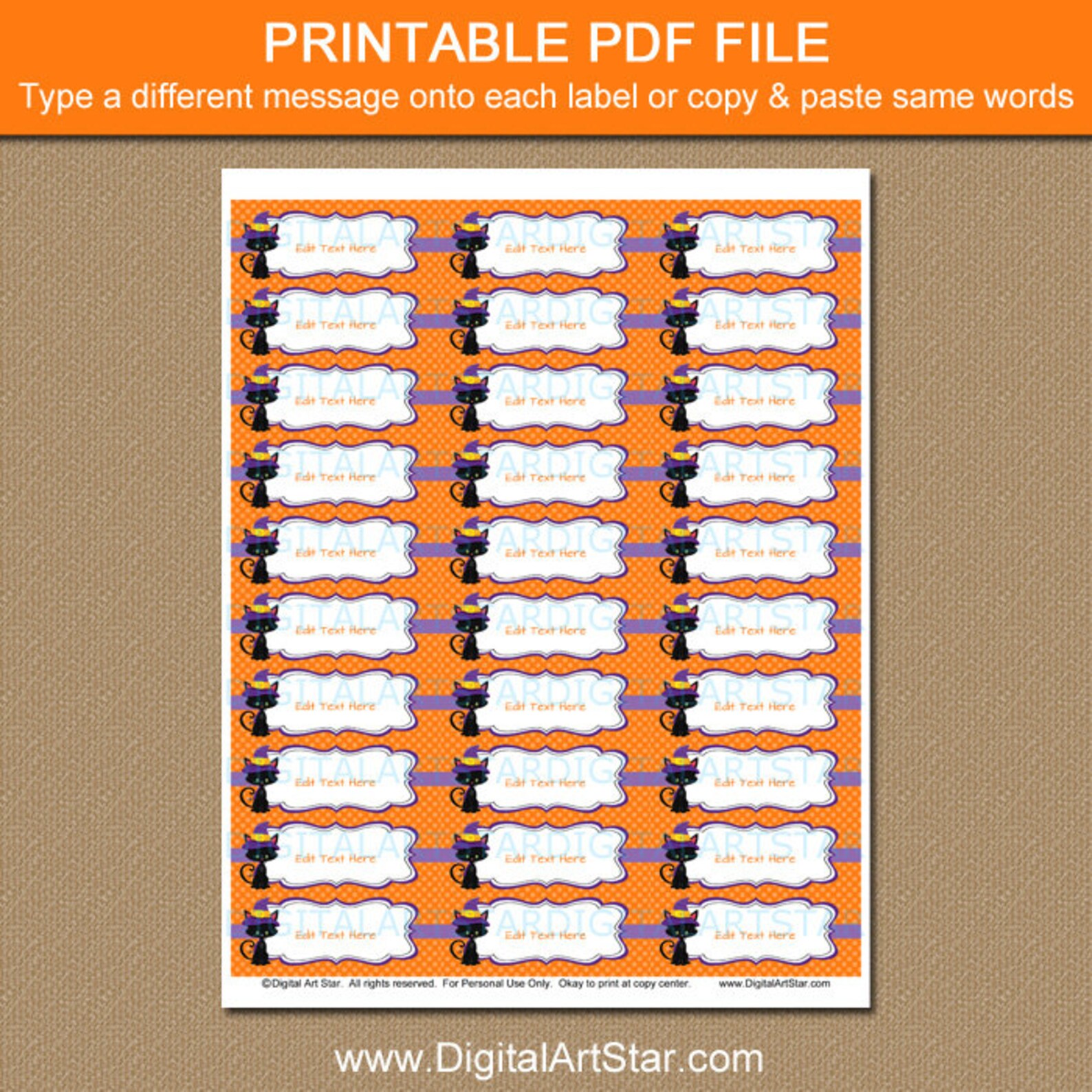 Halloween Address Labels Printable Halloween Return Address - Etsy