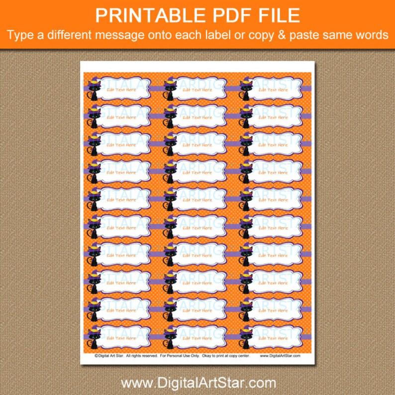 Halloween Address Labels Printable Halloween Return Address - Etsy