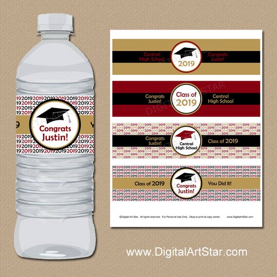 Graduation Party Decorations Burgundy Gold Black White Graduation