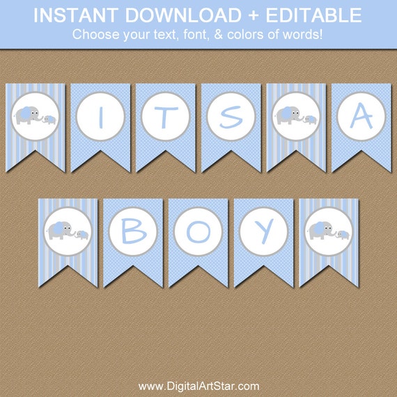 printable baby shower banner editable baby shower banner etsy