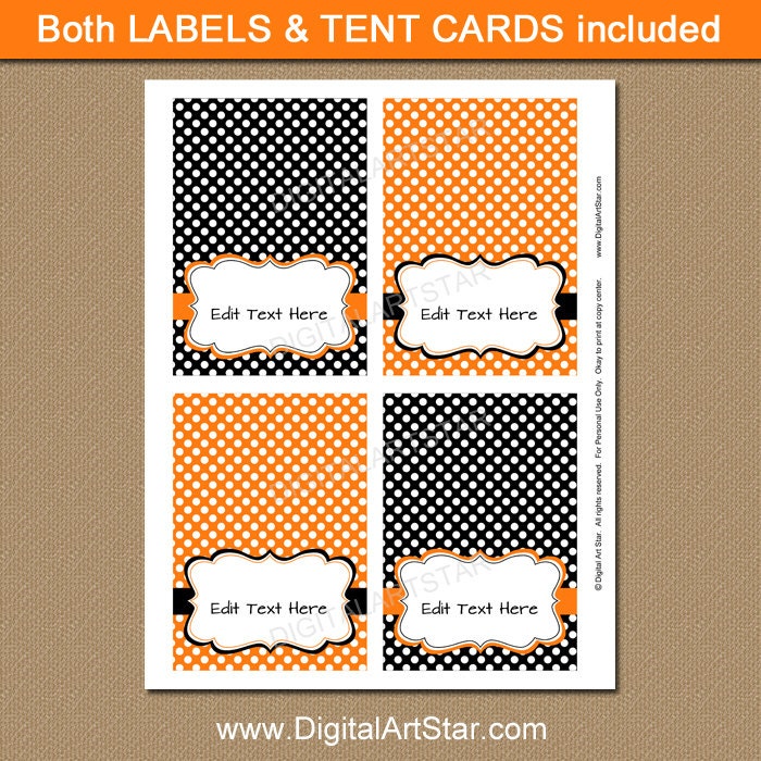 EDITABLE Halloween Buffet Card Printable Labels Halloween | Etsy