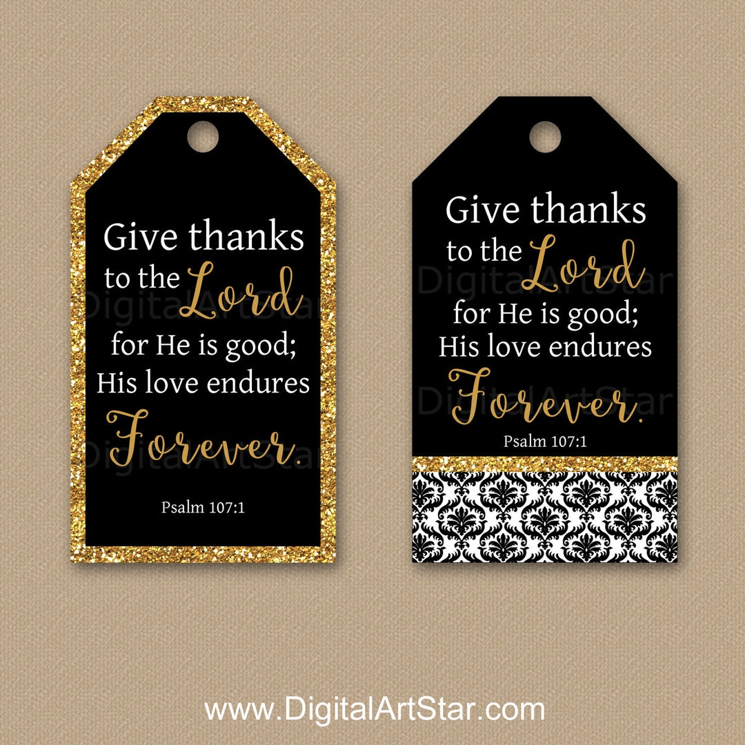 Black and Gold Bible Verse Printable Tags Christian Printable Etsy