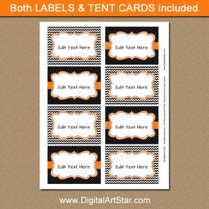 Printable Halloween Labels, EDITABLE Halloween Buffet Cards, Printable Halloween Birthday Food Labels, Halloween Candy Buffet Label Template image 2