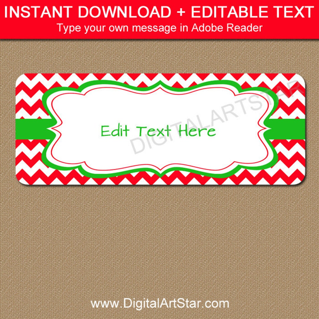 Christmas Address Label Template Editable Printable, Christmas Gift ...