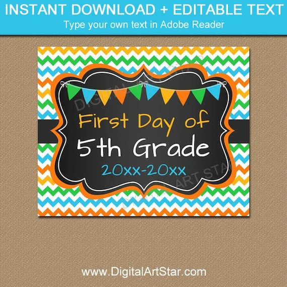 First Day Of 5th Grade Sign Printable Welcome Back To School First first-day-of-5th-grade-sign-printable-welcome-back-to-school-first