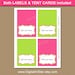 Pink Lime Green Printable Buffet Cards EDITABLE Bridal Shower Tent ...