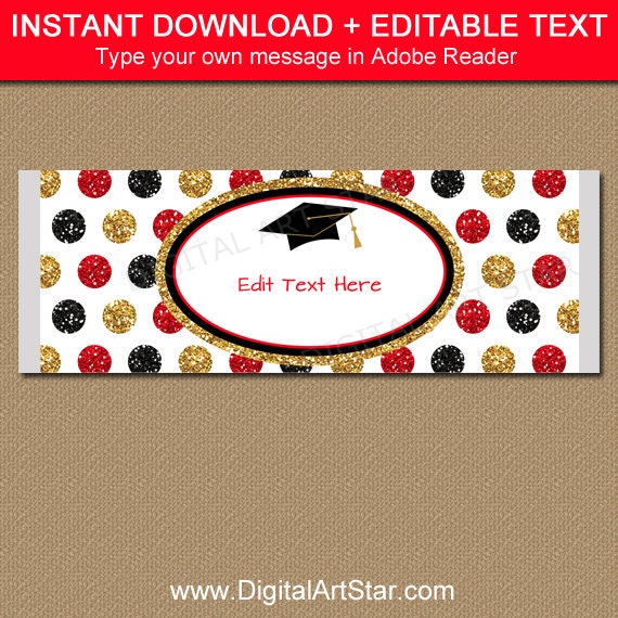 graduation candy bar wrapper template chocolate wrapper template