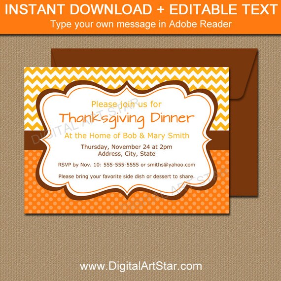 thanksgiving invitation printable thanksgiving