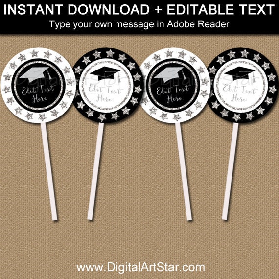 Graduation Cupcake Toppers Graduation Cupcake Picks Graduation