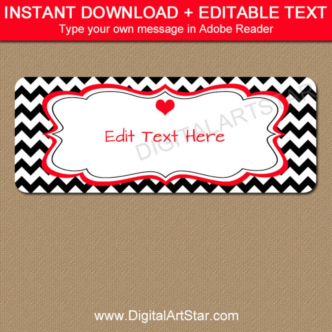 Valentines Day Return Address Labels, Printable Valentine Address ...