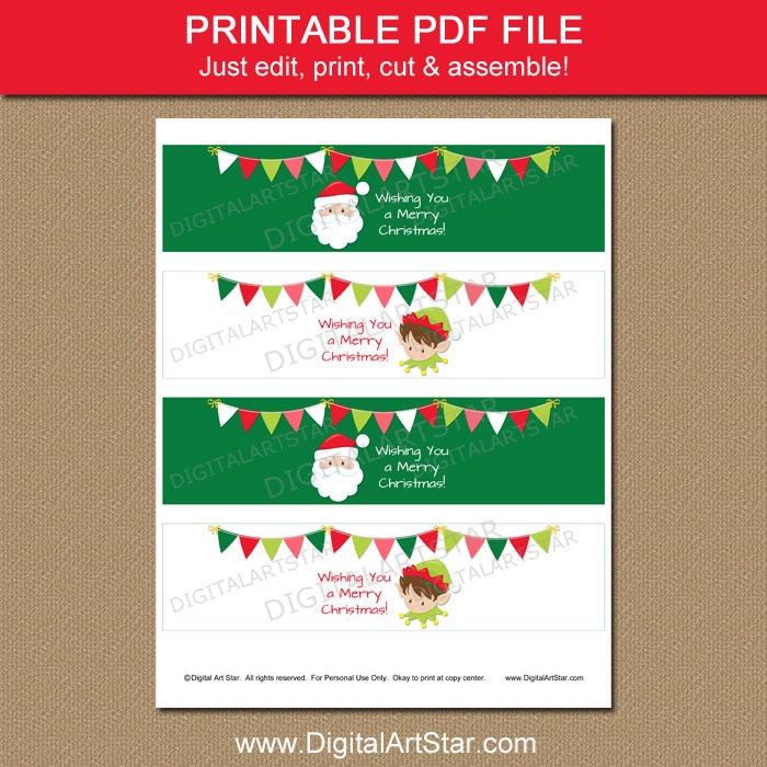 Christmas bottle labels free