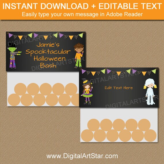 Halloween Bag Toppers - Halloween Treat Bag Toppers - Halloween Goodie Bag Toppers - Kids Halloween Party Favors - Chalkboard Bag Tags HCBK Il_570xn