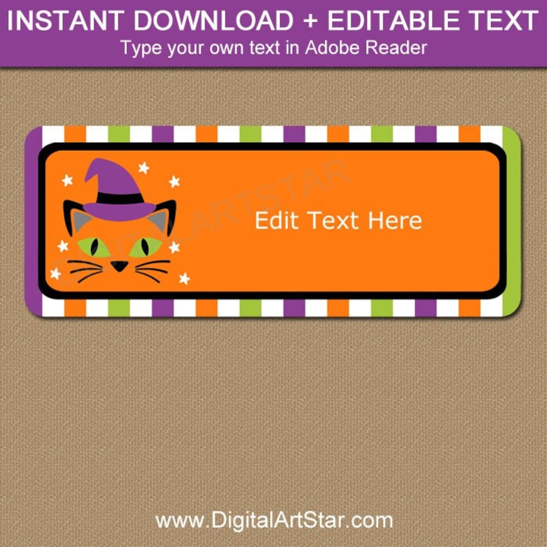 Editable Halloween Labels Printable Halloween Labels