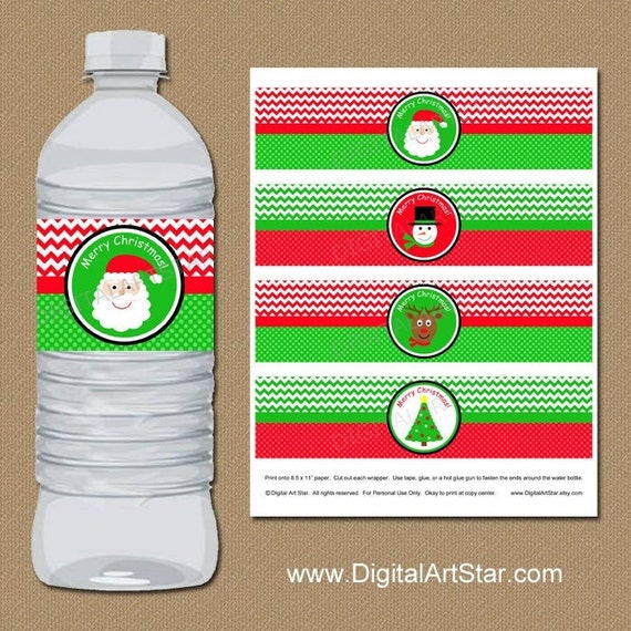 Christmas Water Bottle Label Template Kids Christmas Party -   Diy water  bottle labels, Water bottle labels template, Bottle label template