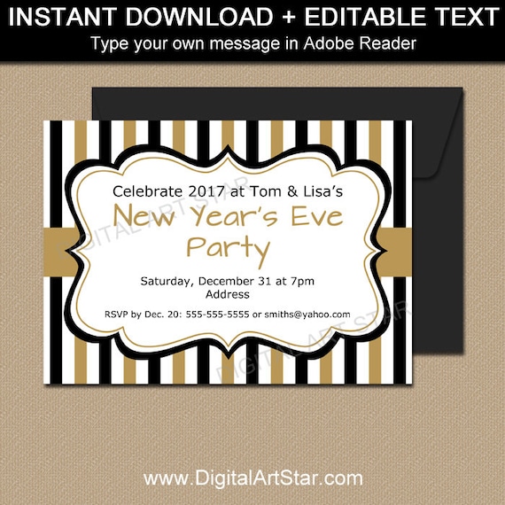 new years invitation template editable new years party etsy new years party invite templates