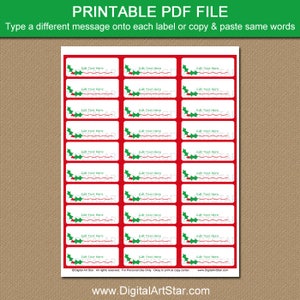 Printable Christmas Return Address Labels, Printable Christmas Mailing ...
