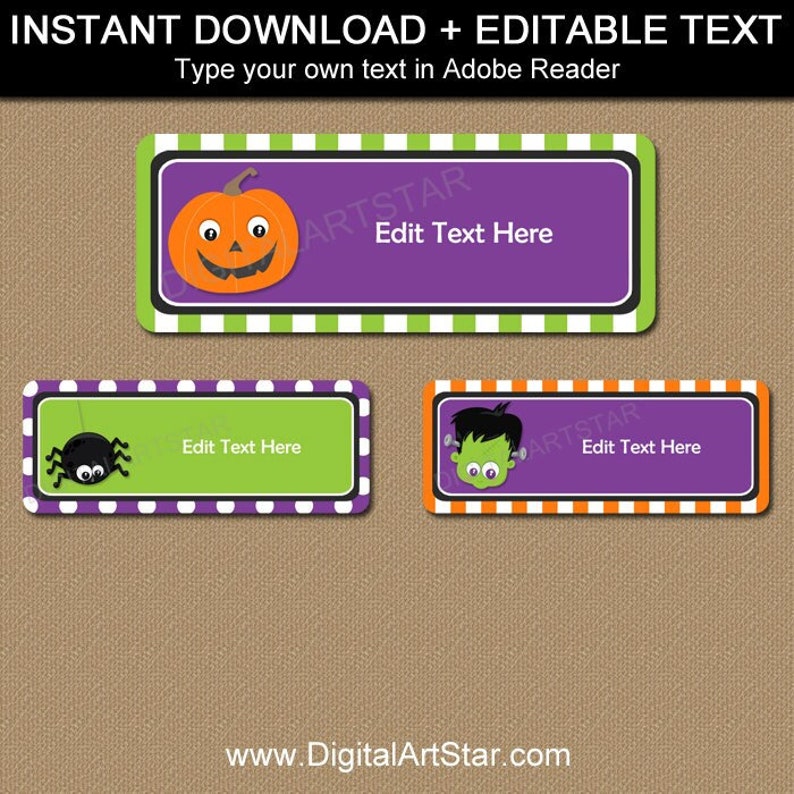 Halloween Address Labels Template Halloween Return Address - Etsy