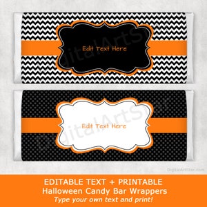 Halloween Candy Bar Wrapper Template, Chocolate Bar Wrappers Birthday ...