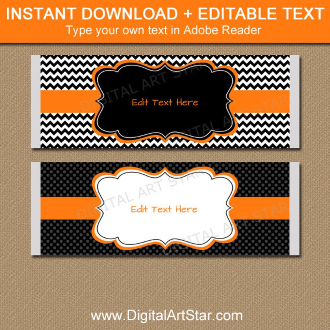 Halloween Candy Bar Wrapper Template, Chocolate Bar Wrappers Birthday ...