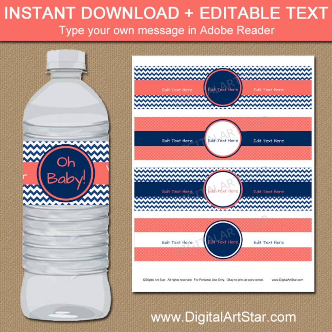 Baby Shower Bottle Labels Template