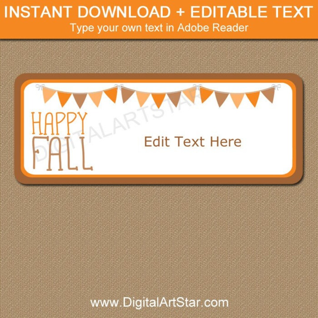 Happy Fall Address Label Template Fall Return Address Labels - Etsy
