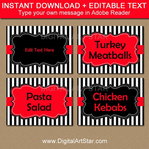 Stickers Labels Tags Paper Party Supplies Labels Red Plaid Buffet 