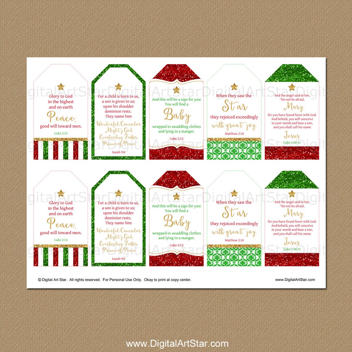 Christmas Tags Christmas Bible Verse Tags Christmas Hang - Etsy